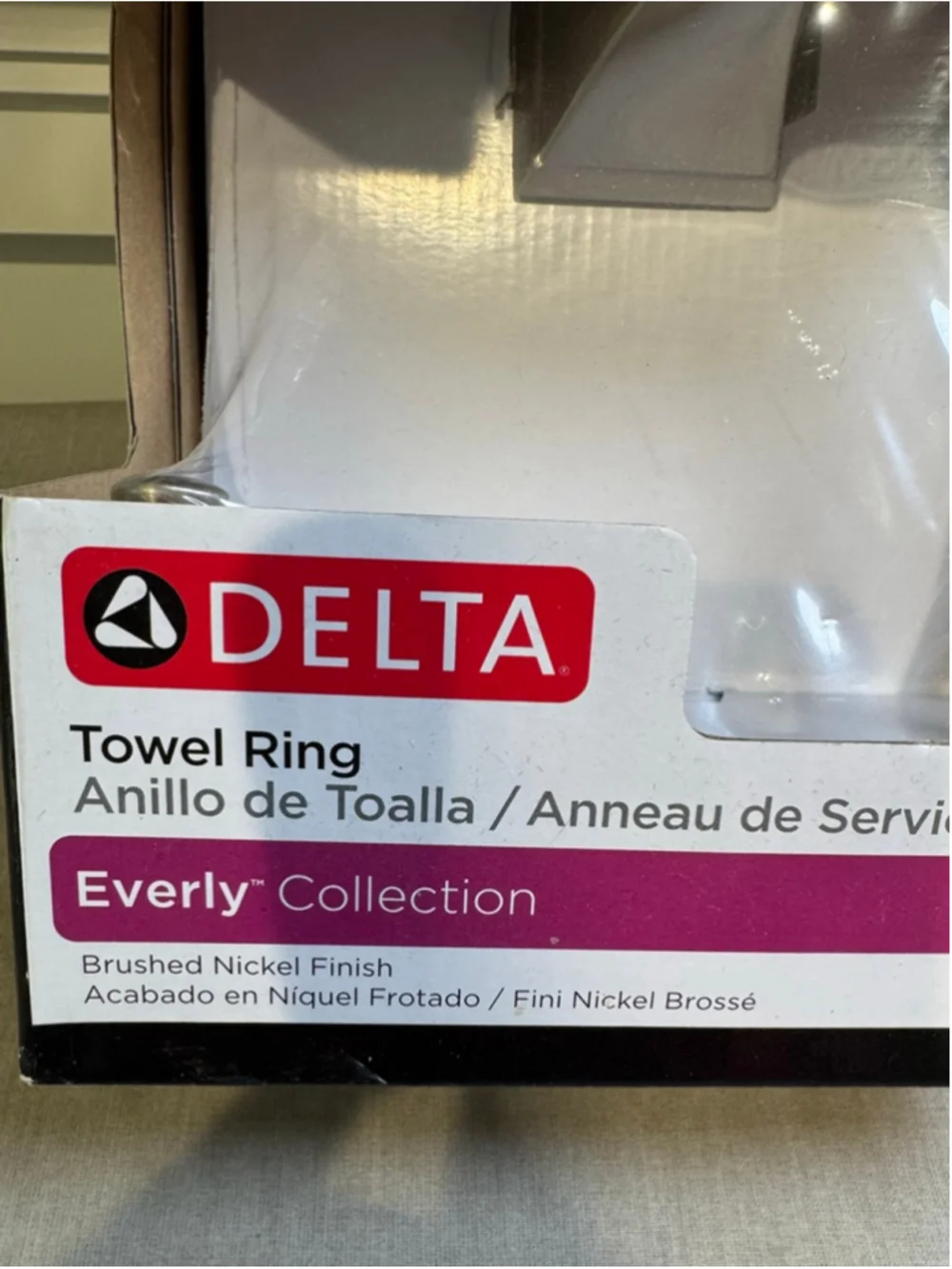 Delta Brushed Nickel Everly Collection Towel Ring